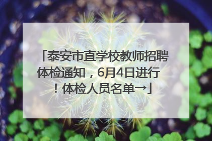 泰安市直学校教师招聘体检通知，6月4日进行！体检人员名单→