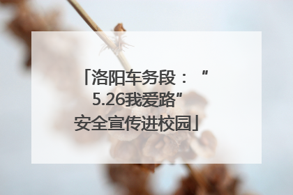 洛阳车务段：“5.26我爱路”安全宣传进校园