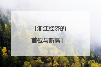 浙江经济的首位与新高