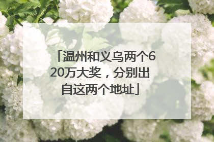 温州和义乌两个620万大奖，分别出自这两个地址
