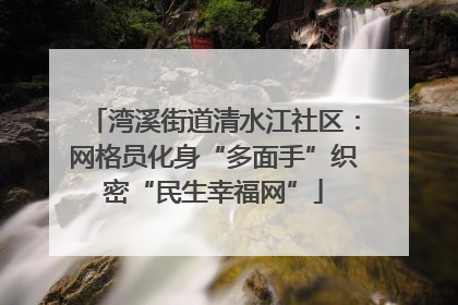 湾溪街道清水江社区：网格员化身“多面手”织密“民生幸福网”