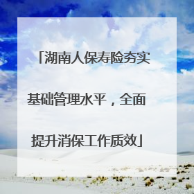 湖南人保寿险夯实基础管理水平，全面提升消保工作质效