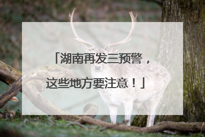 湖南再发三预警，这些地方要注意！