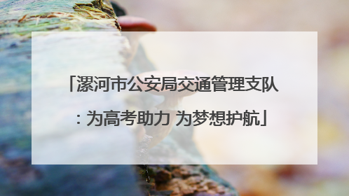 漯河市公安局交通管理支队：为高考助力 为梦想护航