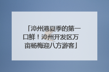 漳州港夏季的第一口鲜！漳州开发区万亩杨梅迎八方游客