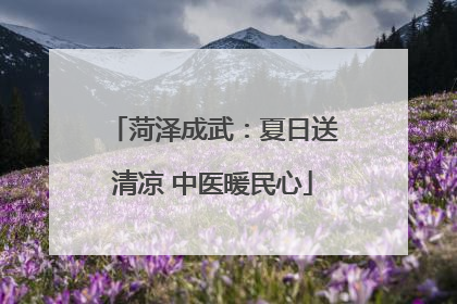 菏泽成武：夏日送清凉 中医暖民心