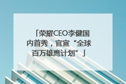 荣耀CEO李健国内首秀，官宣“全球百万雄鹰计划”