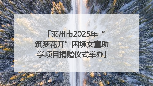 莱州市2025年“筑梦花开”困境女童助学项目捐赠仪式举办