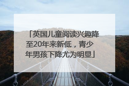 英国儿童阅读兴趣降至20年来新低，青少年男孩下降尤为明显