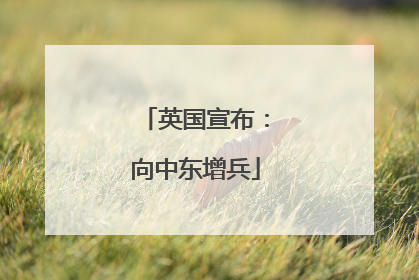 英国宣布：向中东增兵