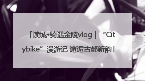 读城•骑遇金陵vlog｜“Citybike”漫游记 邂逅古都新韵