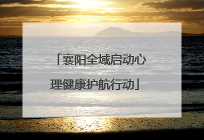 襄阳全域启动心理健康护航行动