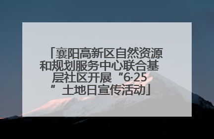 襄阳高新区自然资源和规划服务中心联合基层社区开展“6·25”土地日宣传活动