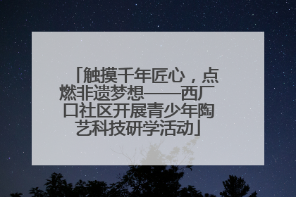 触摸千年匠心，点燃非遗梦想——西厂口社区开展青少年陶艺科技研学活动