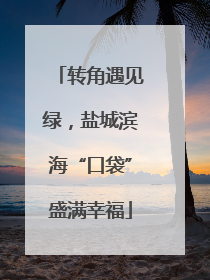 转角遇见绿，盐城滨海“口袋”盛满幸福