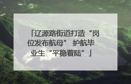 辽源路街道打造“岗位发布航母” 护航毕业生“平稳着陆”