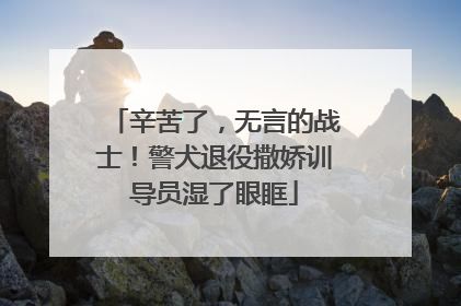 辛苦了，无言的战士！警犬退役撒娇训导员湿了眼眶