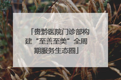 贵黔医院门诊部构建“至善至美”全周期服务生态圈