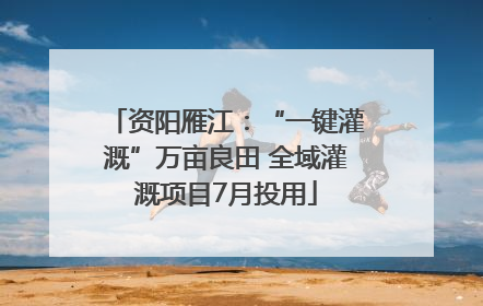 资阳雁江：“一键灌溉”万亩良田 全域灌溉项目7月投用