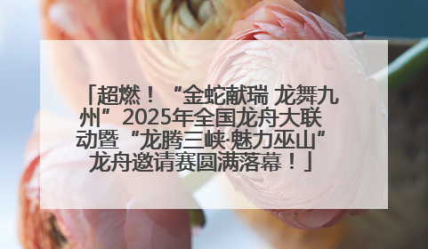 超燃！“金蛇献瑞 龙舞九州”2025年全国龙舟大联动暨“龙腾三峡·魅力巫山”龙舟邀请赛圆满落幕！
