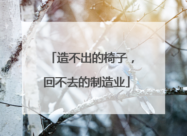 造不出的椅子，回不去的制造业