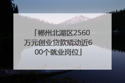 郴州北湖区2560万元创业贷款撬动近600个就业岗位