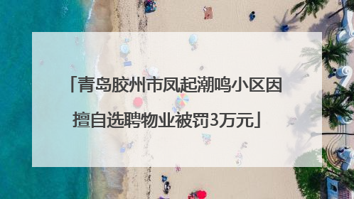 青岛胶州市凤起潮鸣小区因擅自选聘物业被罚3万元