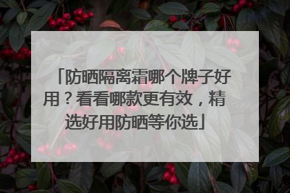 防晒隔离霜哪个牌子好用？看看哪款更有效，精选好用防晒等你选