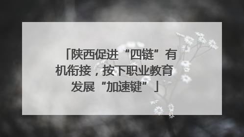 陕西促进“四链”有机衔接，按下职业教育发展“加速键”