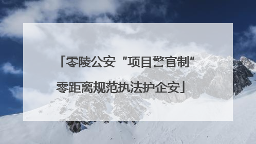 零陵公安“项目警官制”零距离规范执法护企安