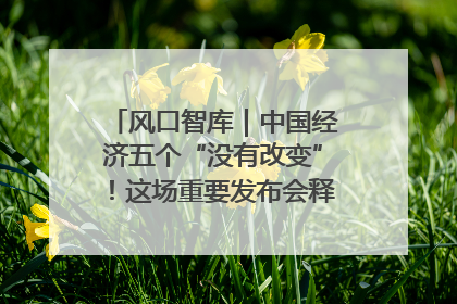风口智库｜中国经济五个“没有改变”！这场重要发布会释放三点信号