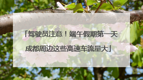 驾驶员注意！端午假期第一天 成都周边这些高速车流量大