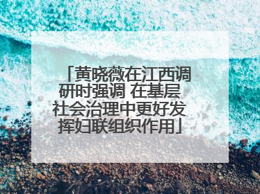 黄晓薇在江西调研时强调 在基层社会治理中更好发挥妇联组织作用