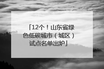12个！山东省绿色低碳城市（城区）试点名单出炉