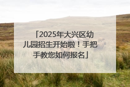 2025年大兴区幼儿园招生开始啦！手把手教您如何报名