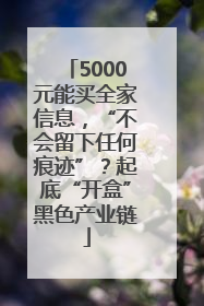5000元能买全家信息，“不会留下任何痕迹”？起底“开盒”黑色产业链