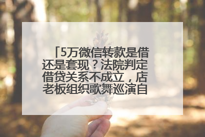 5万微信转款是借还是套现？法院判定借贷关系不成立，店老板组织歌舞巡演自我“恢复名誉”