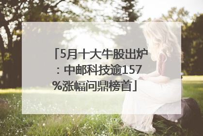 5月十大牛股出炉：中邮科技逾157%涨幅问鼎榜首