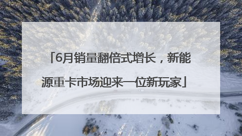 6月销量翻倍式增长，新能源重卡市场迎来一位新玩家