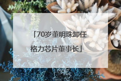 70岁董明珠卸任格力芯片董事长