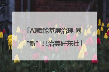 AI赋能基层治理 同“新”共治美好东社